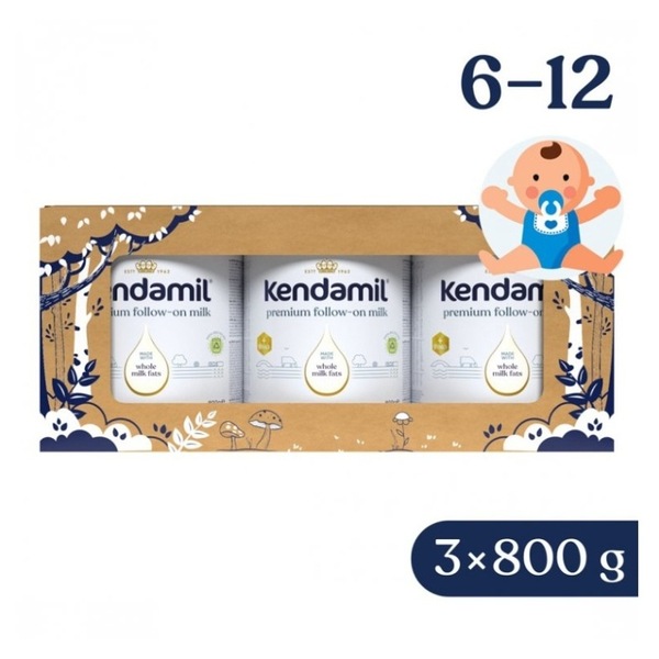 Kendamil Premium 2 HMO+ Pokračovací mléko 3x800 g - Pohádkové balení s divadlem O třech prasátkách