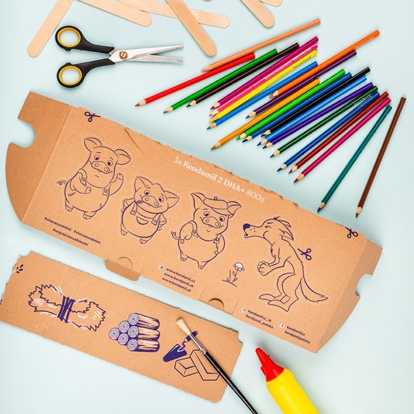 Kendamil Premium 2 HMO+ Pokračovací mléko 3x800 g - Pohádkové balení s divadlem O třech prasátkách