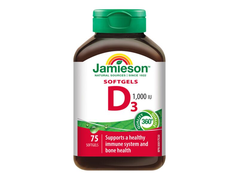 Jamieson Vitamín D3 1000 IU 75 kapslí
