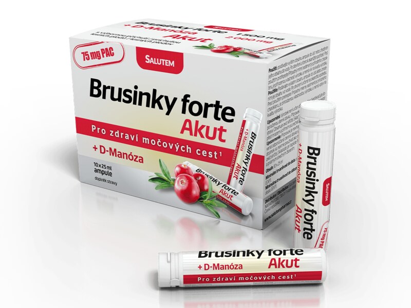 Brusinky Forte Akut 1500 mg + D-manosa 10 ampulí