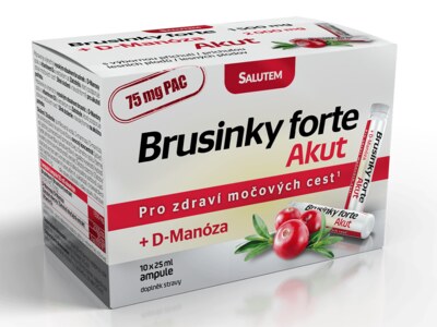 Brusinky Forte Akut 1500 mg + D-manosa 10 ampulí Brusinky Forte Akut 1500 mg + D-manosa 10 ampulí