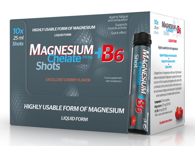 Magnesium Chelate - B6 třešeň 10 ampulí Magnesium Chelate - B6 třešeň 10 ampulí