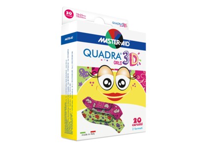 Quadra 3D Dívky Dětské barevné náplasti 2 velikosti 20 ks