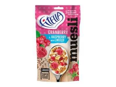 Fitella muesli s brusinkami, malinami a lněným semínkem 50 g