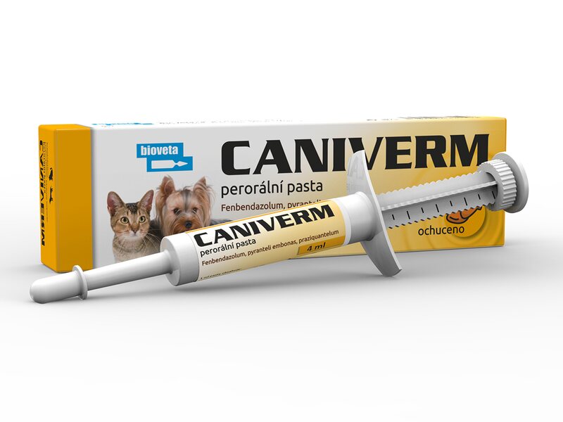 Caniverm perorální pasta pro psy a kočky ochucená 4 ml