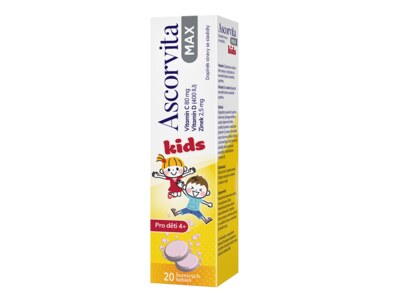 Ascorvita Max Kids 20 šumivých tablet