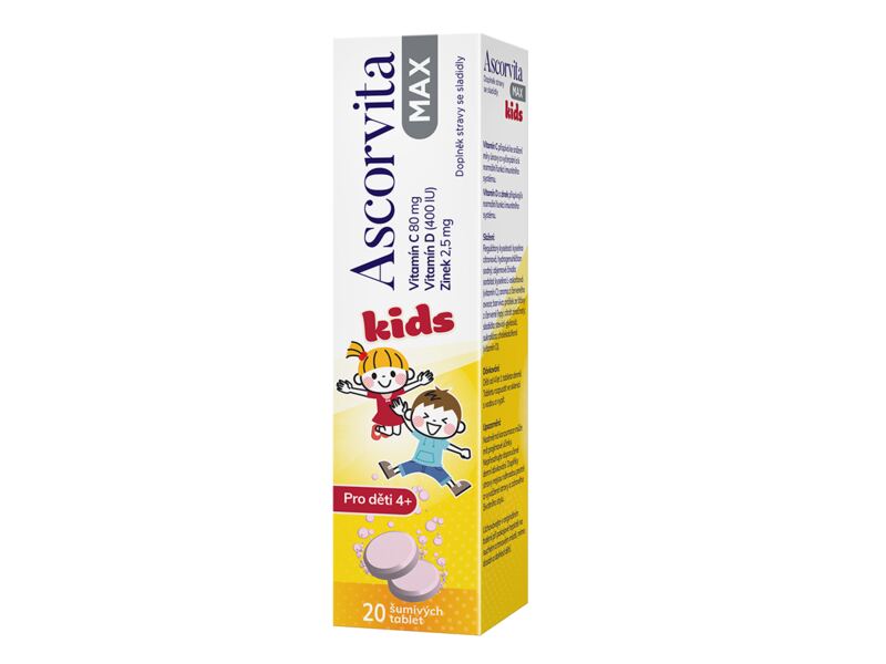 Ascorvita Max Kids 20 šumivých tablet