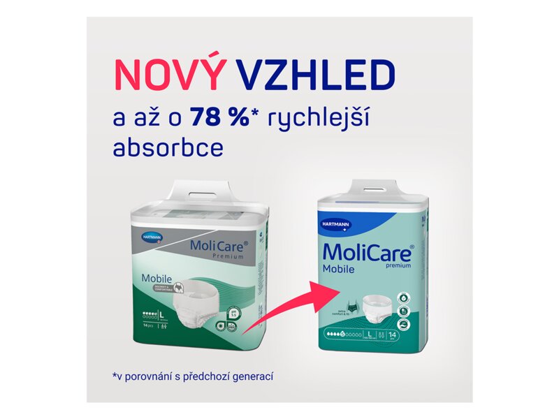 MoliCare Mobile Inkontinenční kalhotky 5 kapek L 14 ks