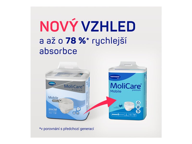 MoliCare Mobile Inkontinenční kalhotky 6 kapek L 14 ks