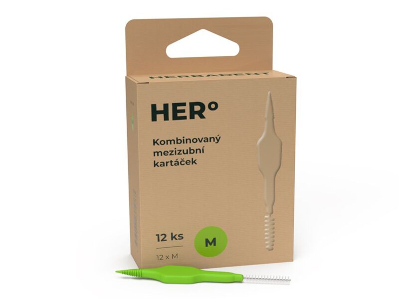 Herbadent Hero Mezizubní kartáček M 12 ks Herbadent Hero Mezizubní kartáček M 12 ks