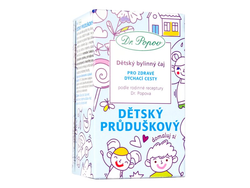 Dr. Popov Dětský bylinný čaj Průduškový nálevové sáčky 20x1,5 g Dr. Popov Dětský bylinný čaj Průduškový nálevové sáčky 20x1,5 g