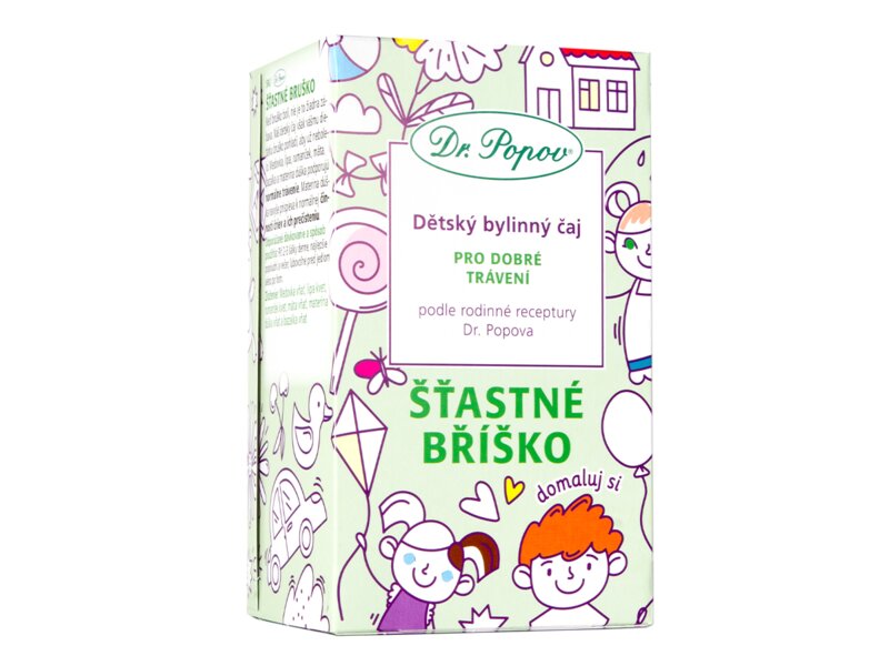 Dr. Popov Dětský bylinný čaj Šťastné bříško nálevové sáčky 20x1,5 g