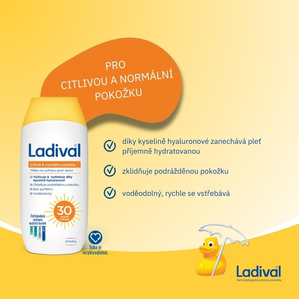 Ladival Citlivá a normální pokožka mléko OF30 200 ml