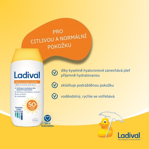 Ladival Citlivá a normální pokožka mléko OF50+ 200 ml
