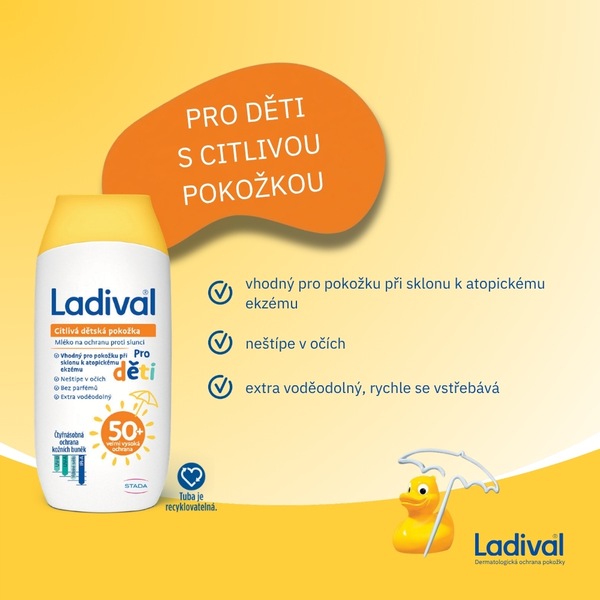 Ladival Dětská citlivá pokožka mléko OF50+ 200 ml
