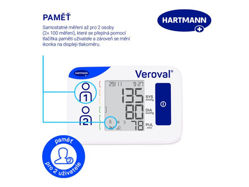 Veroval Compact digitální tonometr pažní s manžetou 22-42 cm