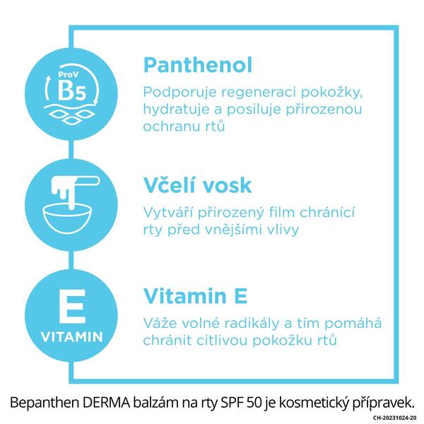 Bepanthen Derma balzám na rty SPF50 4,5 g
