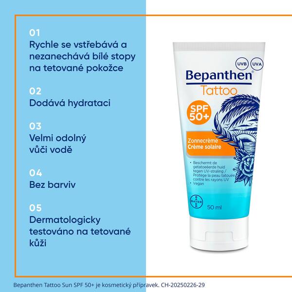Bepanthen Tattoo SUN opalovací krém SPF50+ 50 ml Bepanthen Tattoo SUN opalovací krém SPF50+ 50 ml