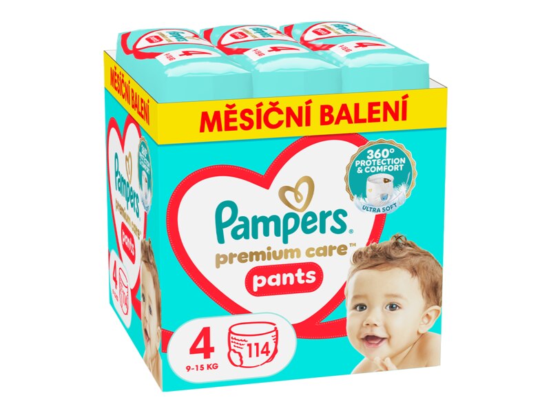 Pampers Pants Premium Care plenkové kalhotky vel. 4 (9 - 15 kg) 114 ks