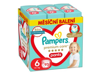 Pampers Pants Premium Care plenkové kalhotky vel.6 (15+kg) 93 ks Pampers Pants Premium Care plenkové kalhotky vel.6 (15+kg) 93 ks