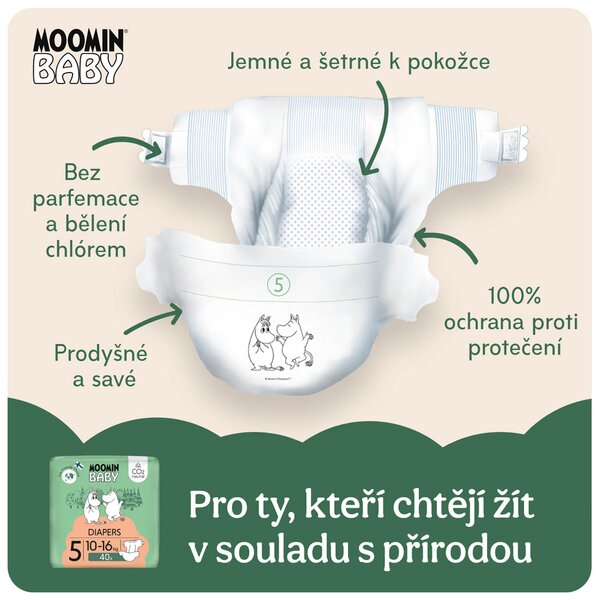 Moomin Baby 5 Maxi 10-16 kg EKO plenky 40 ks
