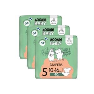 Moomin Baby 5 Maxi 10-16 kg EKO plenky 3 x 40 ks Moomin Baby 5 Maxi 10-16 kg EKO plenky 3 x 40 ks