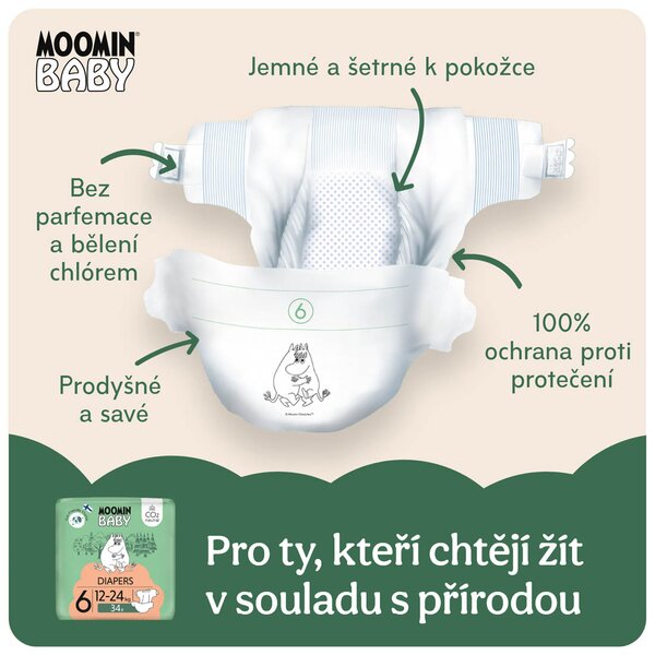Moomin Baby 6 Maxi 12-24 kg EKO plenky 34 ks
