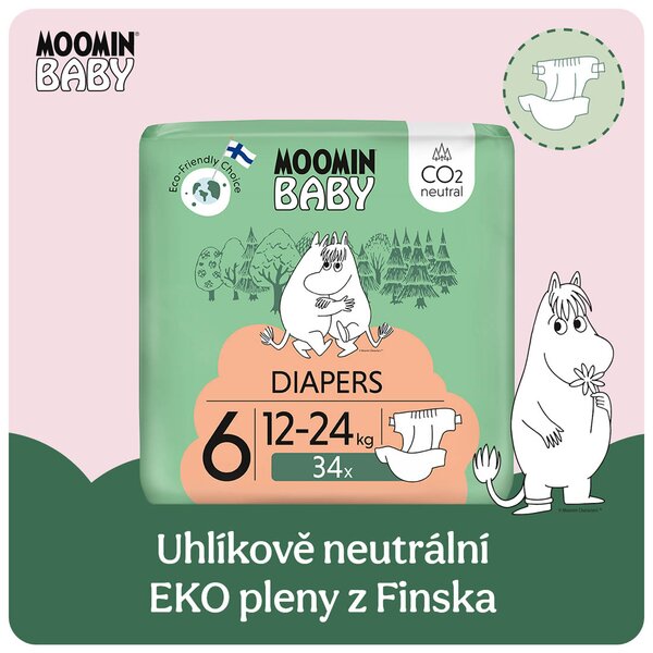Moomin Baby 6 Maxi 12-24 kg EKO plenky 34 ks