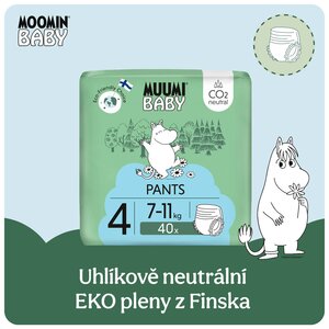 Muumi Baby Pants 4 Maxi 7-11 kg ECO kalhotkové pleny 40 ks Muumi Baby Pants 4 Maxi 7-11 kg ECO kalhotkové pleny 40 ks