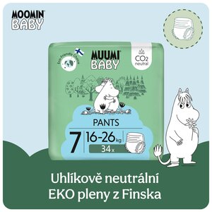 Muumi Baby Pants 7 XL 16-26 kg EKO kalhotkové pleny 34 ks Muumi Baby Pants 7 XL 16-26 kg EKO kalhotkové pleny 34 ks