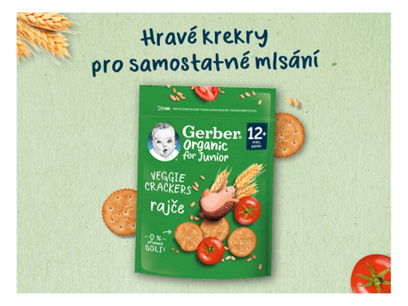 Gerber Krekry s rajčaty BIO 100g 12M+