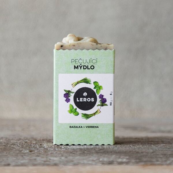 Leros Pečující mýdlo  - bazalka a verbena 90 g