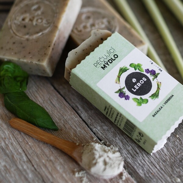 Leros Pečující mýdlo  - bazalka a verbena 90 g
