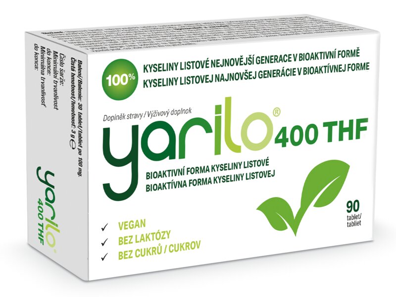 Yarilo 400 THF Bioaktivní forma Kyseliny listové 90 tablet