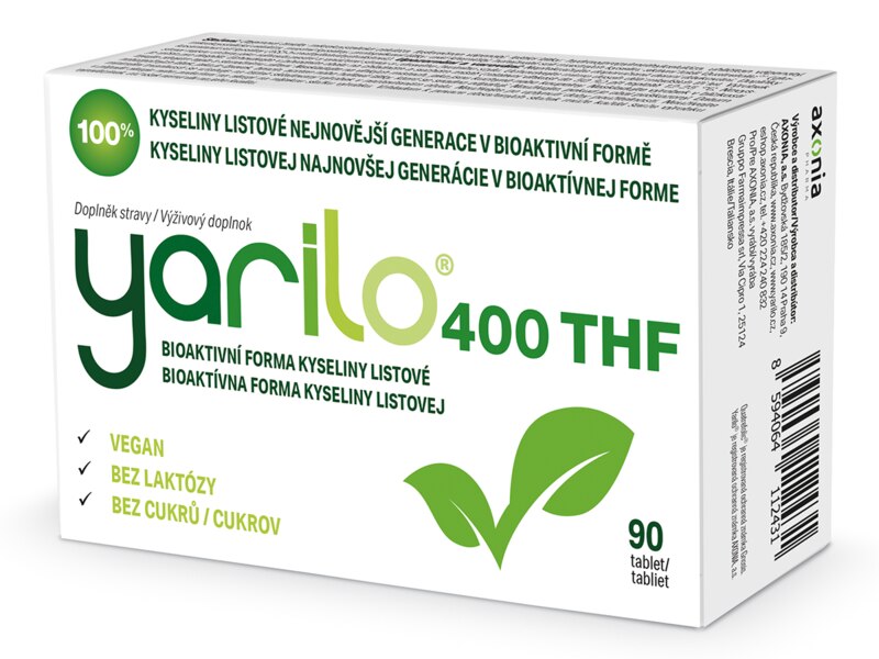 Yarilo 400 THF Bioaktivní forma Kyseliny listové 90 tablet