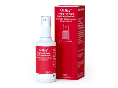 Octizy 1 mg/g+20 mg/g kožní sprej 100 ml