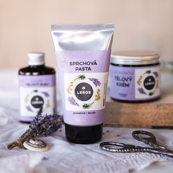 Leros Sprchová pasta - levandule a šalvěj 130 ml