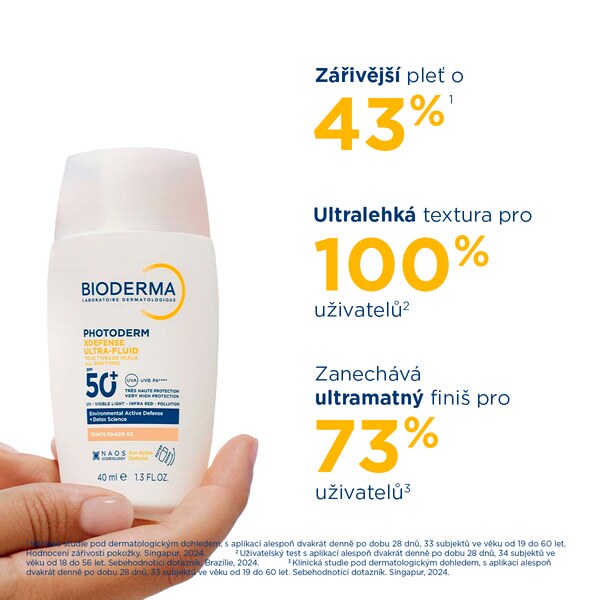Bioderma Photoderm XDefense tónovaná ultrafluidní ochrana SPF50+ světlá 40 ml