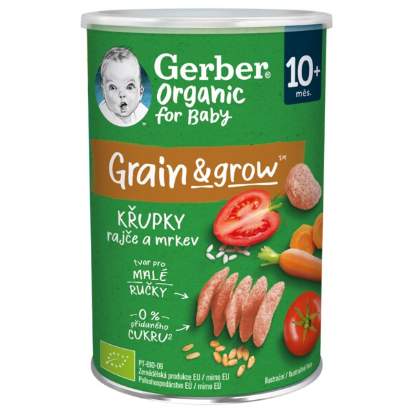 Gerber Křupky rajče a mrkev BIO 10m+ 35 g
