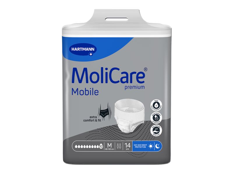 MoliCare Mobile inkontinenční kalhotky 10 kapek M boky 80-120 cm 14 ks MoliCare Mobile inkontinenční kalhotky 10 kapek M boky 80-120 cm 14 ks