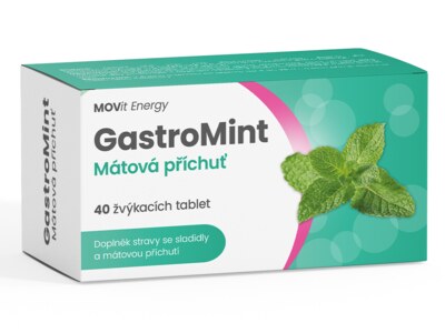 MOVit GastroMint Mátová příchuť 40 žvýkacích tablet MOVit GastroMint Mátová příchuť 40 žvýkacích tablet