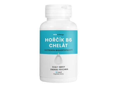 MOVit Hořčík B6 Chelát 100 mg 30 kapslí MOVit Hořčík B6 Chelát 100 mg 30 kapslí
