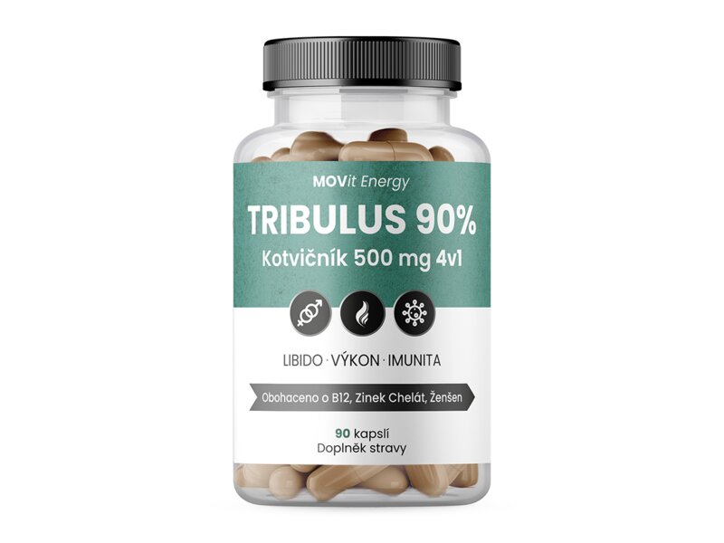 MOVit Tribulus 90% Kotvičník 500 mg 4v1 90 kapslí MOVit Tribulus 90% Kotvičník 500 mg 4v1 90 kapslí