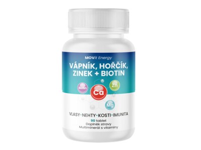MOVit Vápník, Hořčík, Zinek + Biotin 90 tablet MOVit Vápník, Hořčík, Zinek + Biotin 90 tablet