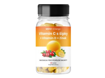 MOVit Vitamin C 1200 mg s šípky + Vitamin D + Zinek 30 tablet