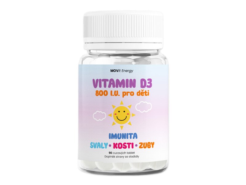 MOVit Vitamin D3 800 I.U. pro děti 90 tablet MOVit Vitamin D3 800 I.U. pro děti 90 tablet