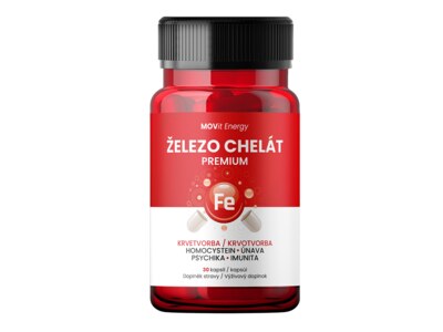 MOVit Železo Chelát Premium 30 kapslí