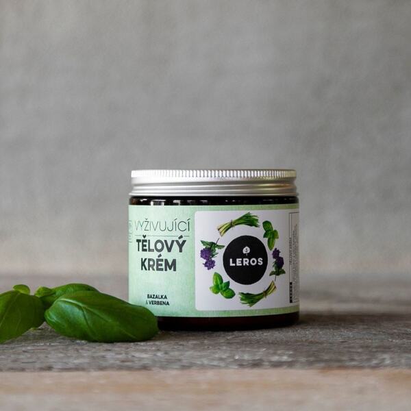 Leros Tělový krém - bazalka a verbena 200 ml Leros Tělový krém - bazalka a verbena 200 ml