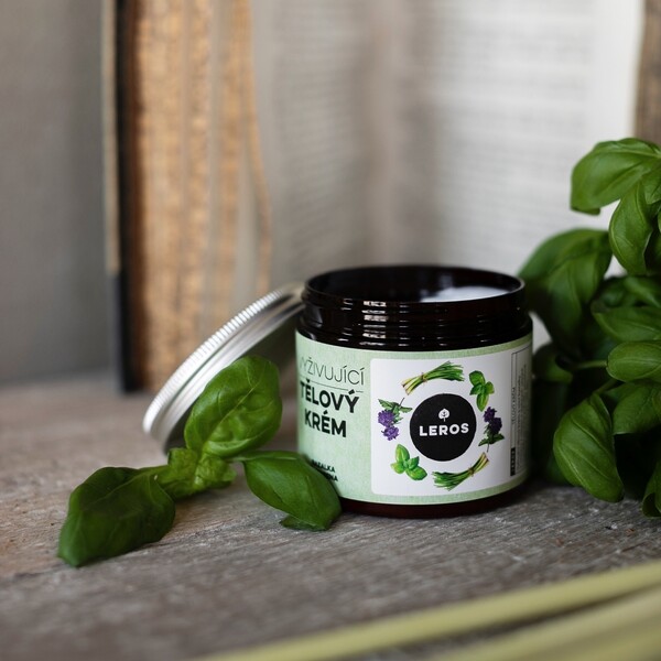 Leros Tělový krém - bazalka a verbena 200 ml Leros Tělový krém - bazalka a verbena 200 ml
