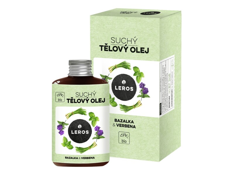 Leros Suchý tělový olej - bazalka a verbena 100 ml
